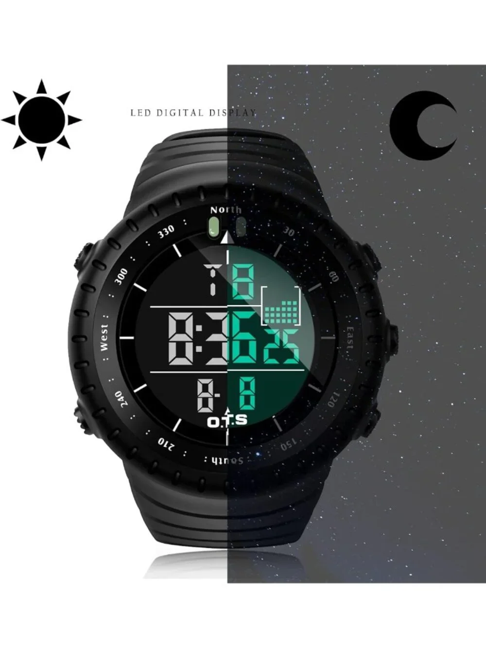Men's Waterproof Digital Sports Watch | Tactical LED Backlight Timepiece